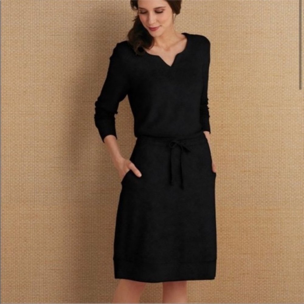 Soft Surroundings Black Long Sleeve Jersey Dress Size XS